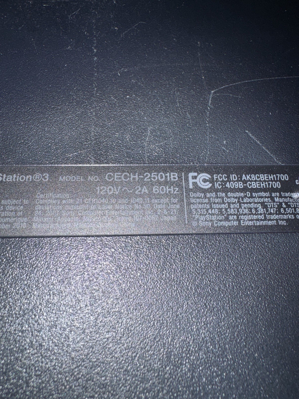 Sony PlayStation 3 PS3 Console Cech-2501B parts non Working Won’t Read Discs