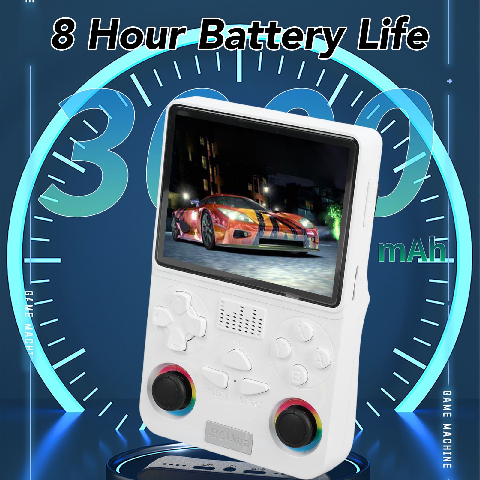 J36 Retro Handheld Video Game Console 64GB 22000 Games 4in 720×720 IPS Screen❀