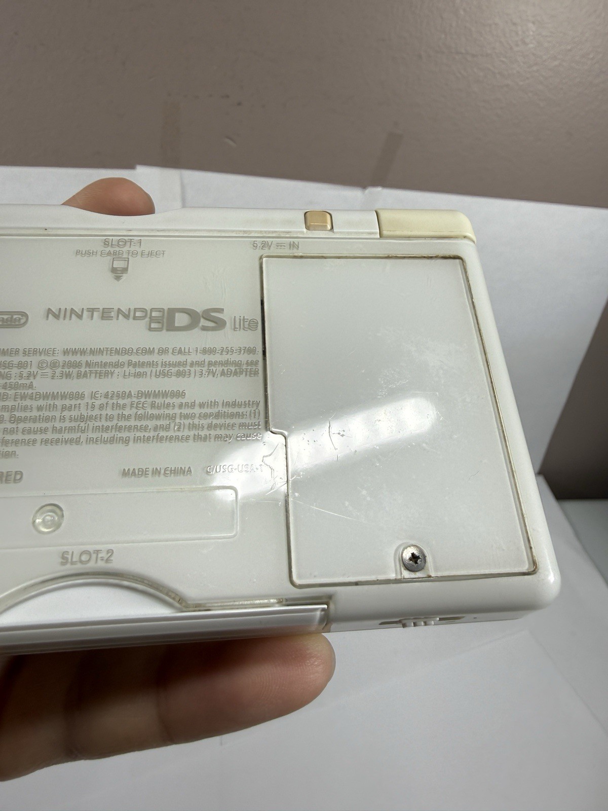 Nintendo DS Lite White Handheld System Only TESTED! *Rough Shape*