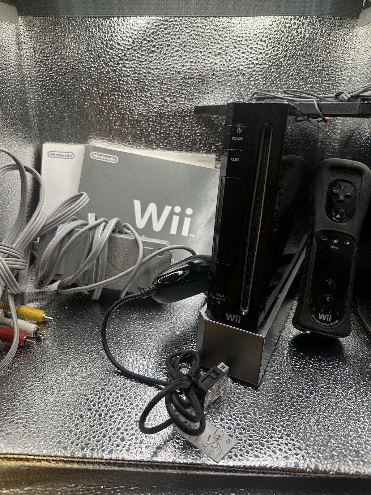 Nintendo Wii Console Black Bundle with 2 Games Tested Working