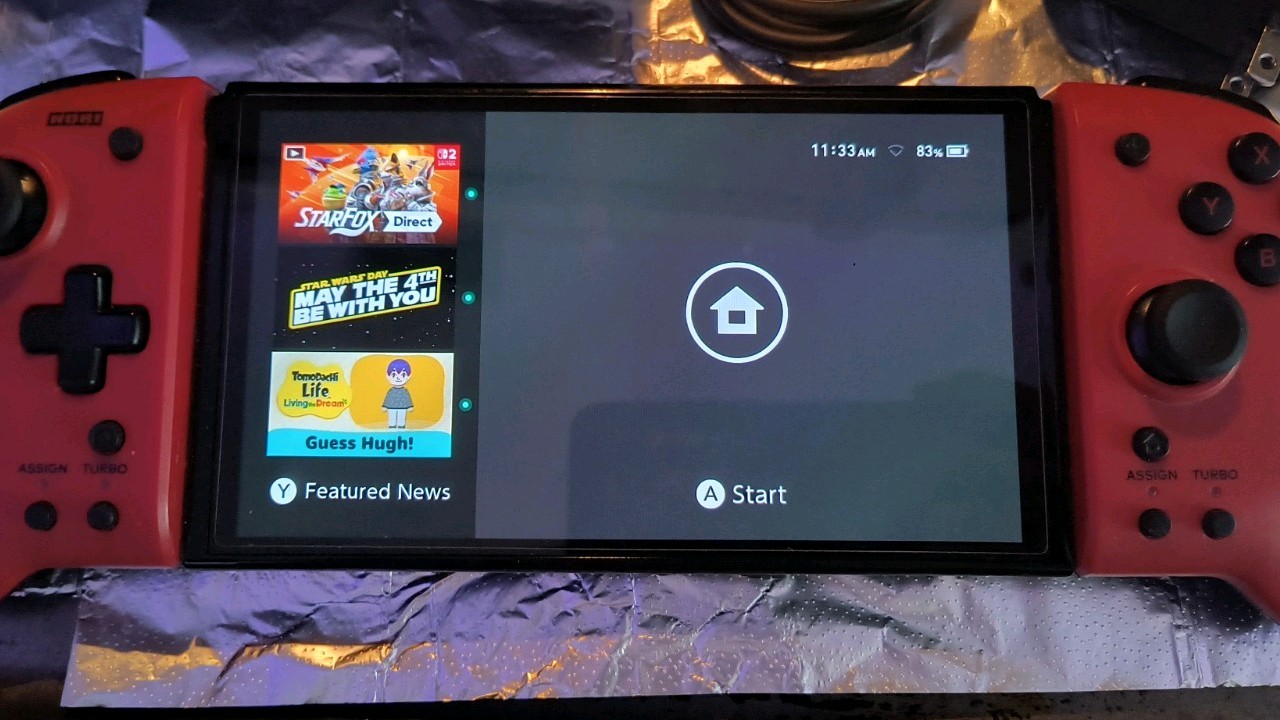 Nintendo Switch OLED with Dock Charger SD Card and Hori Split Pad. Tested Works