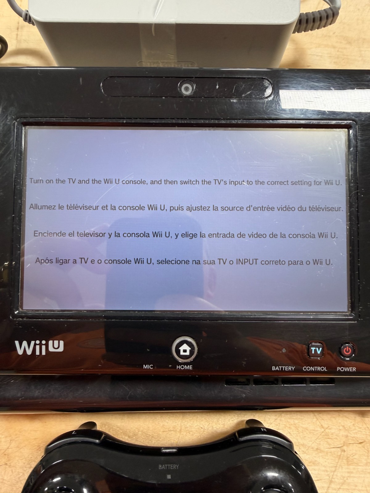 Nintendo Wii U Console Black WUP-101 w/GamePad and Power Cords Tested