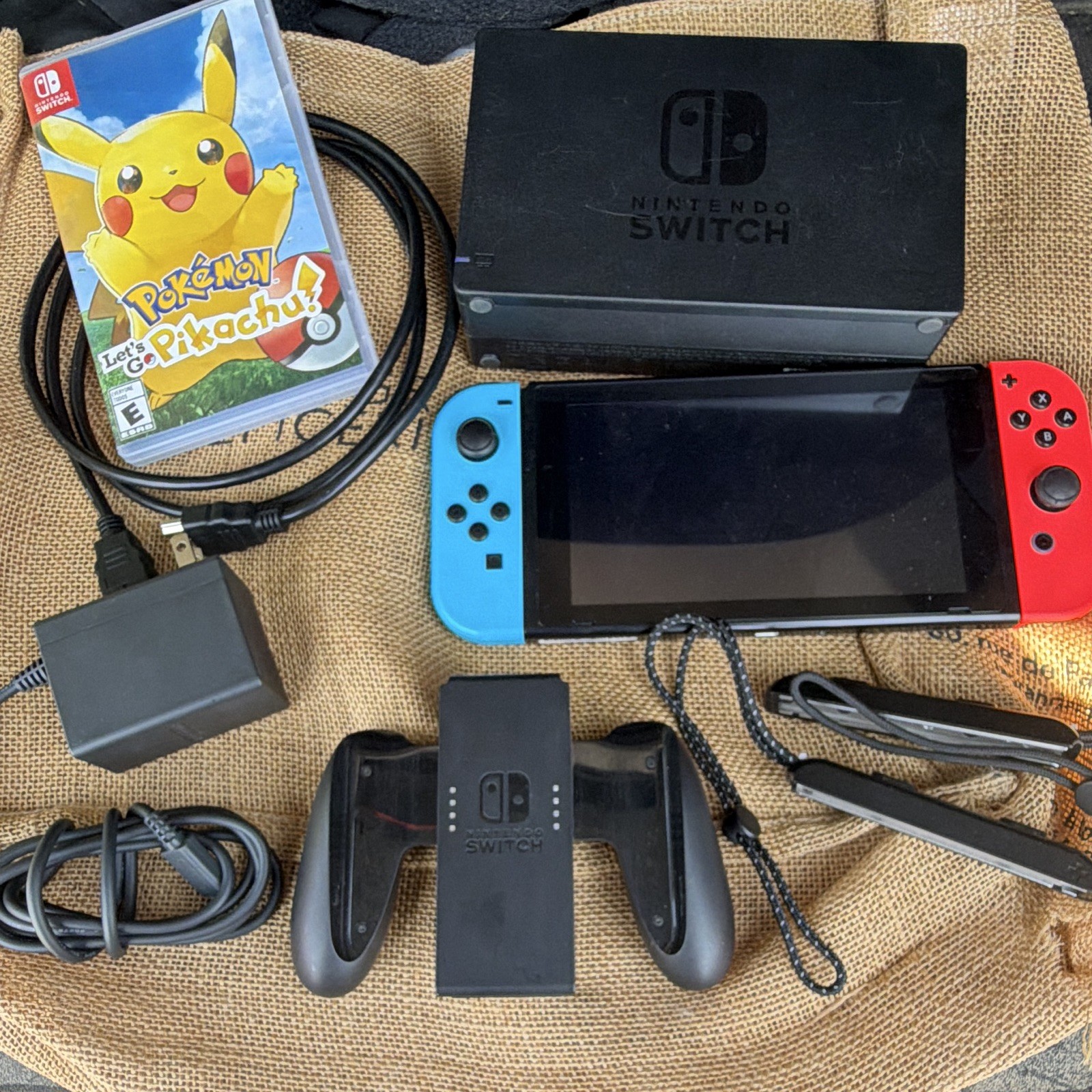 Nintendo Switch V2. Starter Bundle w/ Dock, etc & Pokemon Lets Go!