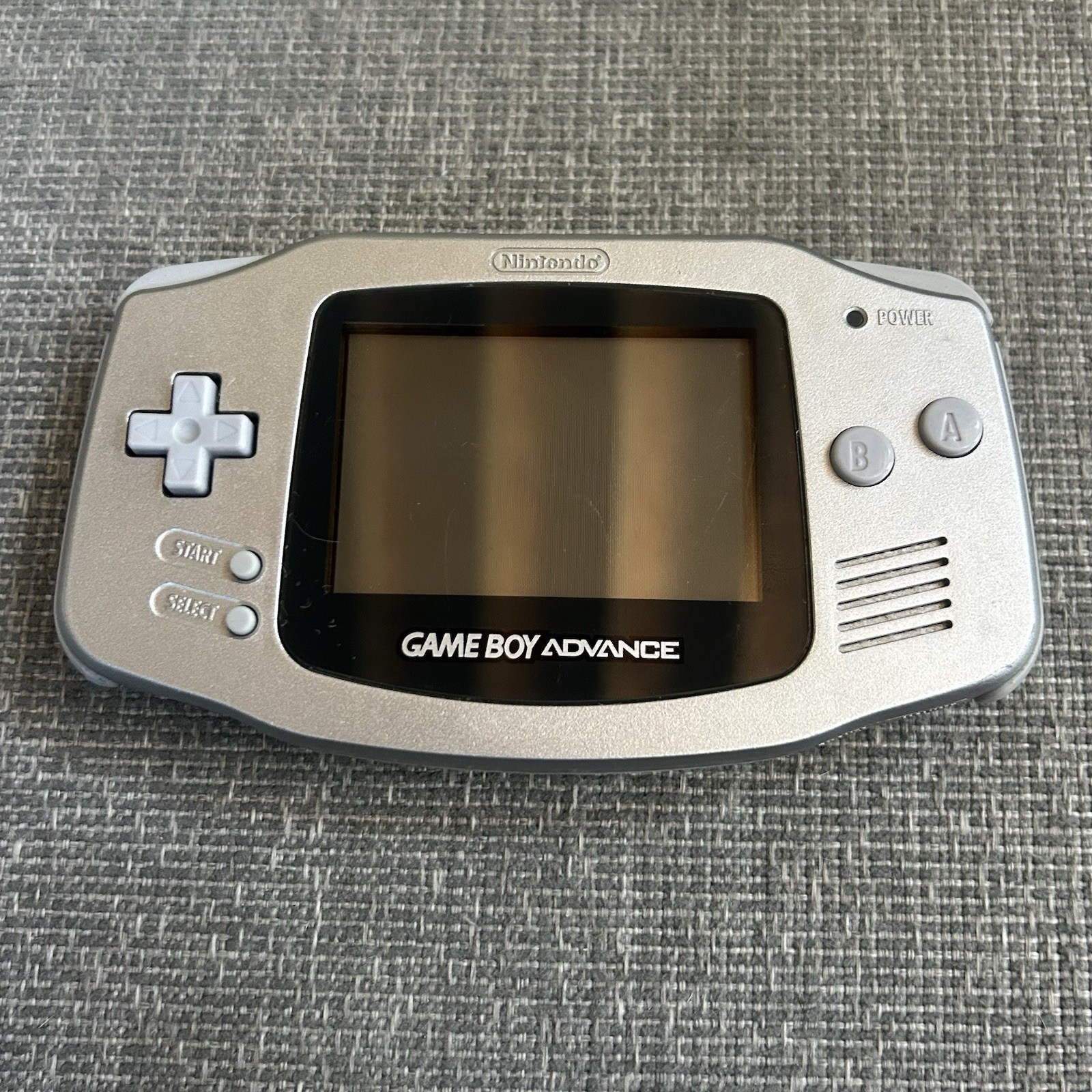 Nintendo Gameboy Advance GBA Platinum Silver Handheld Console AGB-001 Tested