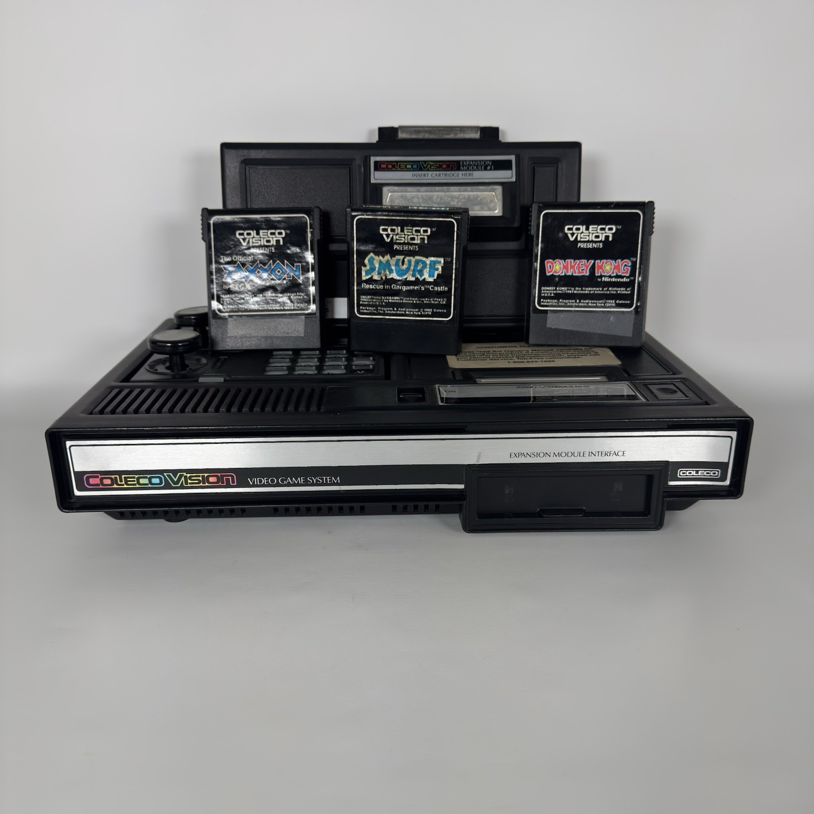 Coleco Vision Console W Controllers Expansion, Module #1, & 3 Games Untested!