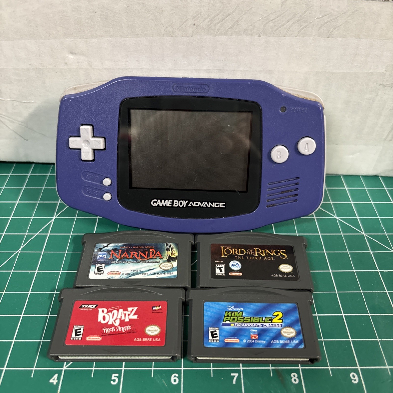 Nintendo Game Boy Advance (Indigo Purple) (4) games included Tested & Working