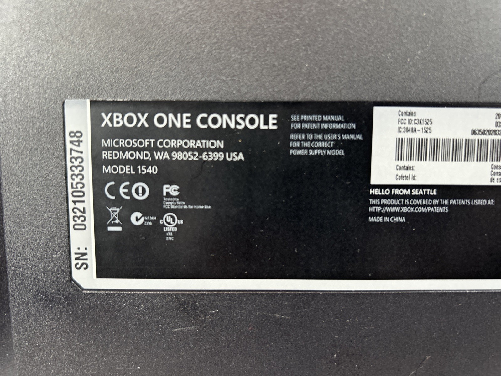 Xbox One Original Pre Release Console Bundle Model 1540 MFR Date 2013/9/9 Tested