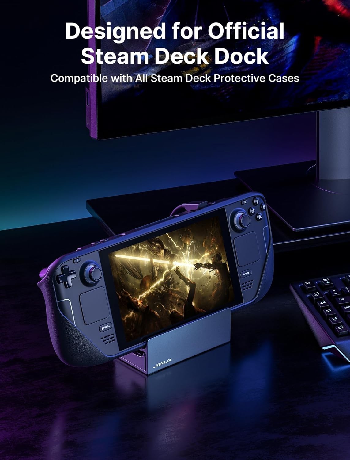 Ultimate Stand for Official Steam Deck Dock – Frosted Aluminum Alloy Design