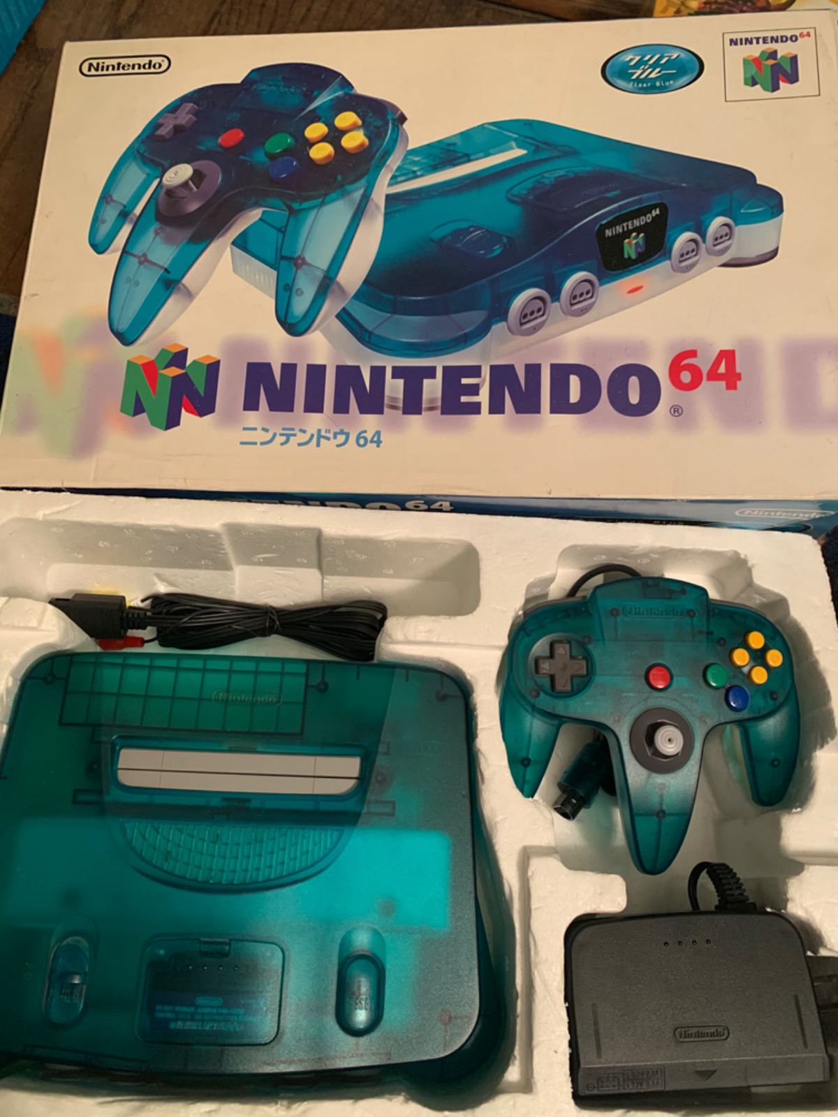 Nintendo 64 Clear Blue CIB NTSC-J