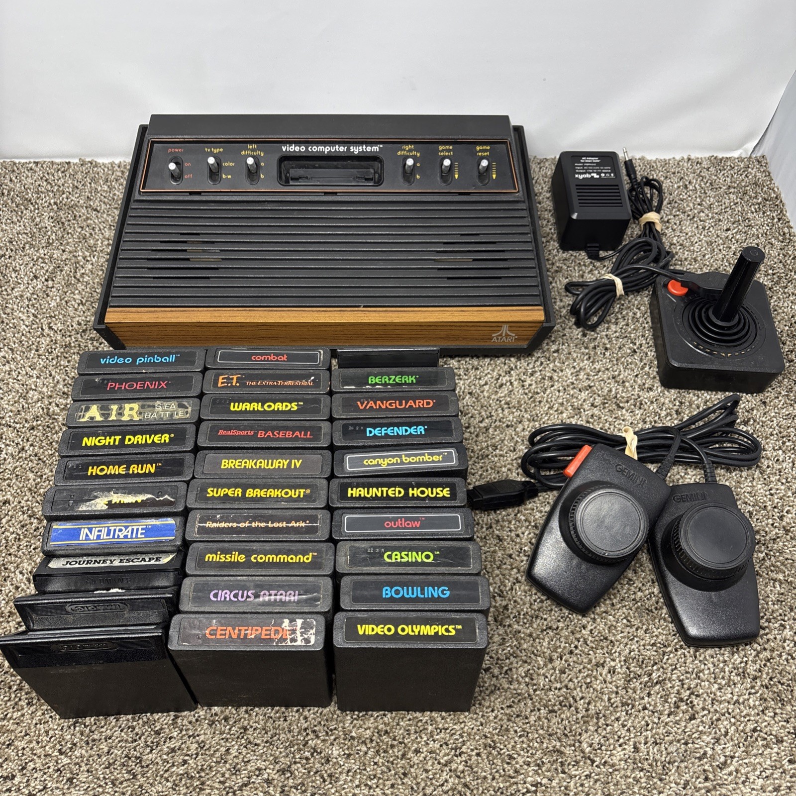Atari 2600 System Bundle with Console, 30 Games, Joystick, Paddles, and More LOT