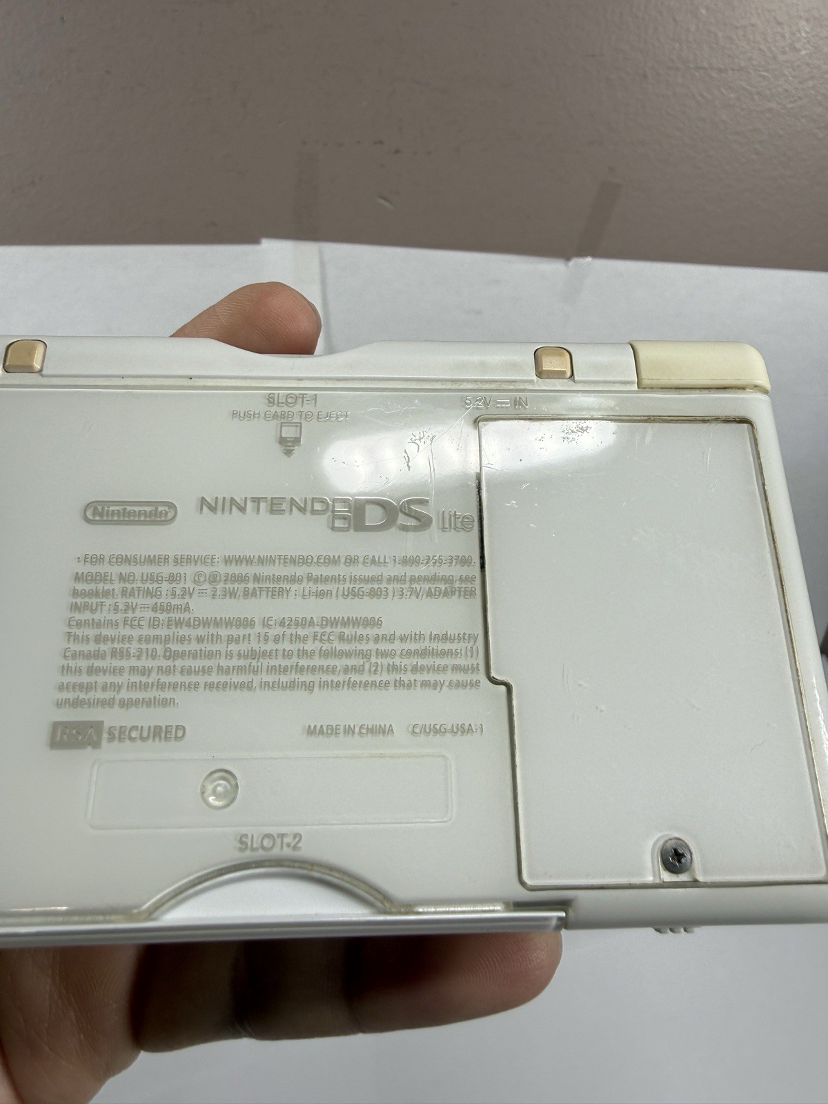 Nintendo DS Lite White Handheld System Only TESTED! *Rough Shape*