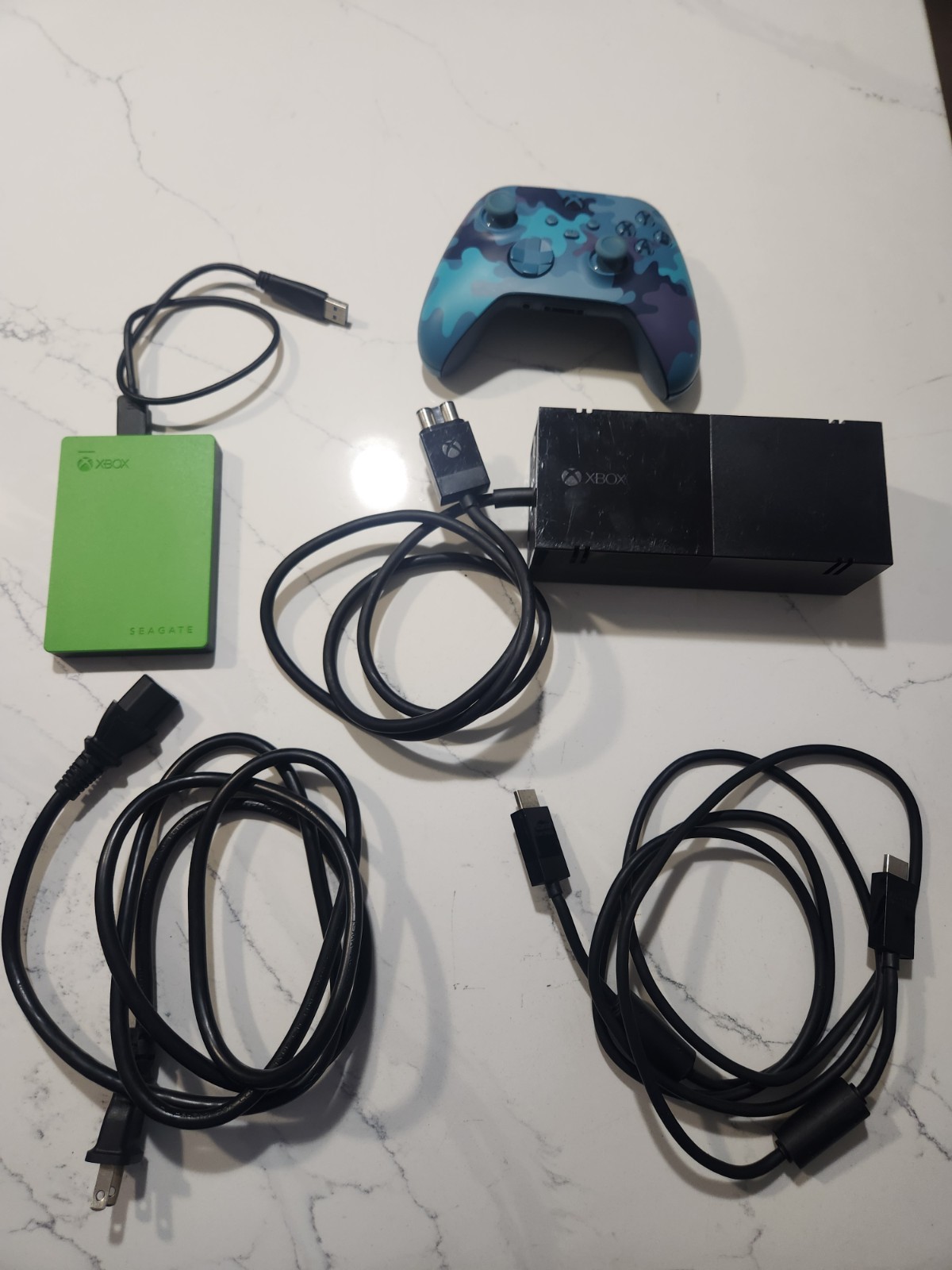 Xbox One With Many Games, Controller, And External Hard Drive