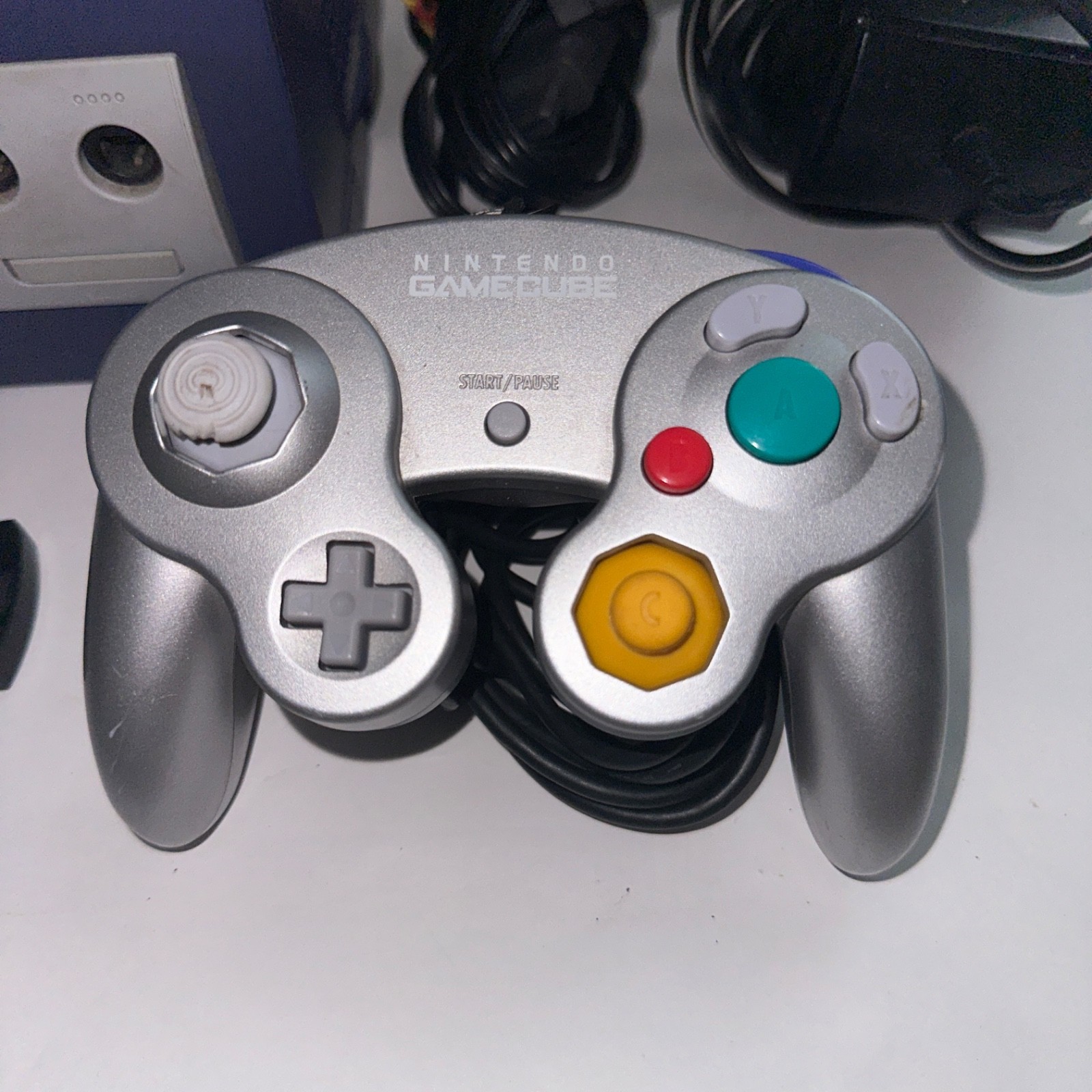 Nintendo GameCube Indigo Console DOL-001 / 1 Controller & Cords Bundle Tested