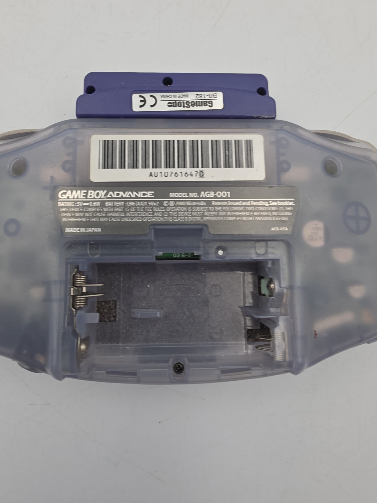 Nintendo Game Boy Advance Console System – Clear Glacier Tested – With Light!