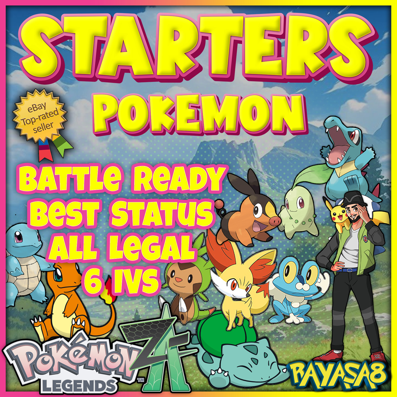 All Starters Alpha Pokemon Legends ZA 6IV🌟 Battle Ready Legal Alpha Shiny/Non