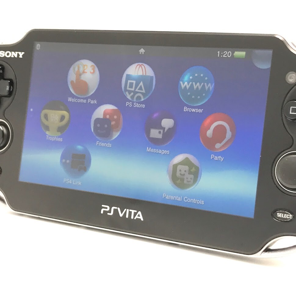 SONY PS Vita PCH-1100 Crystal Black Wi-Fi OLED w/ Charger “Excellent”