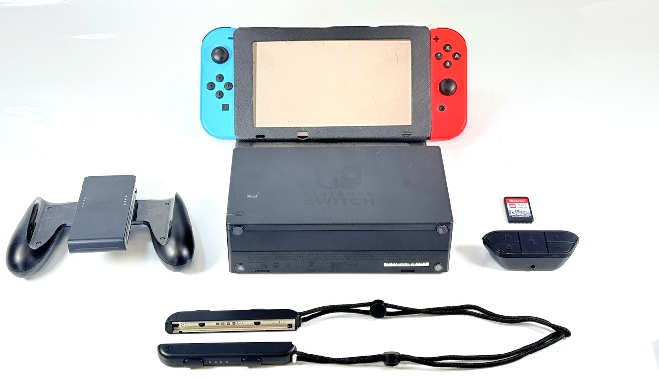[NINTENDO] Switch HAC-001 Video Game Console W/ Dock Charger Controller Case Etc