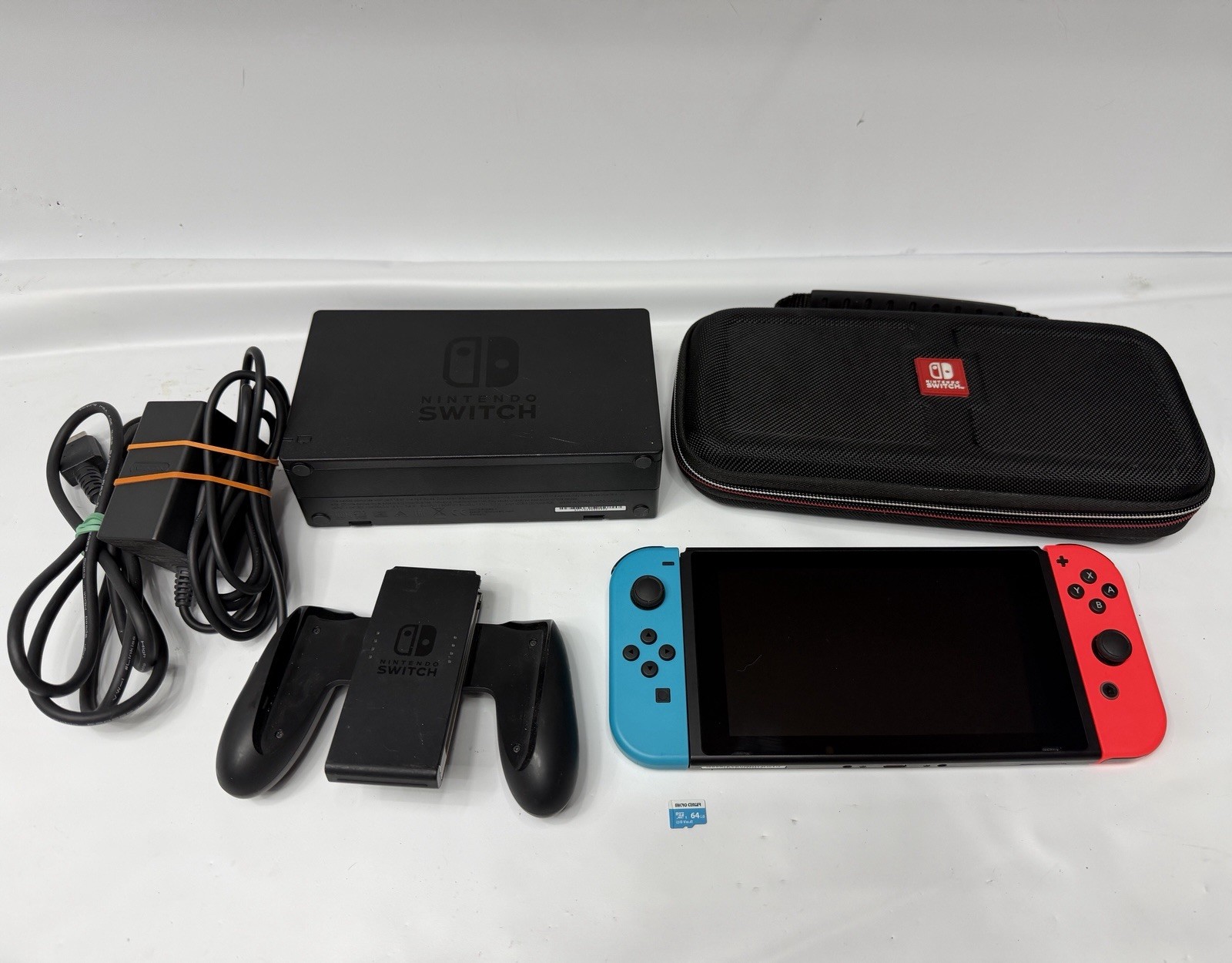Nintendo Switch with Neon Blue and Neon Red Joy-Con (HAC-001-01) Bundle, MINTY