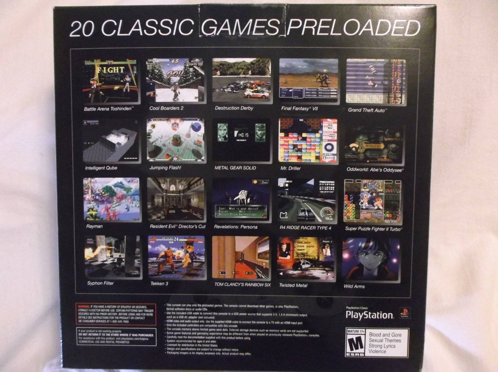 Sony PlayStation Classic Console PS Mini- 20 Games + USB AC Adapter. NEW