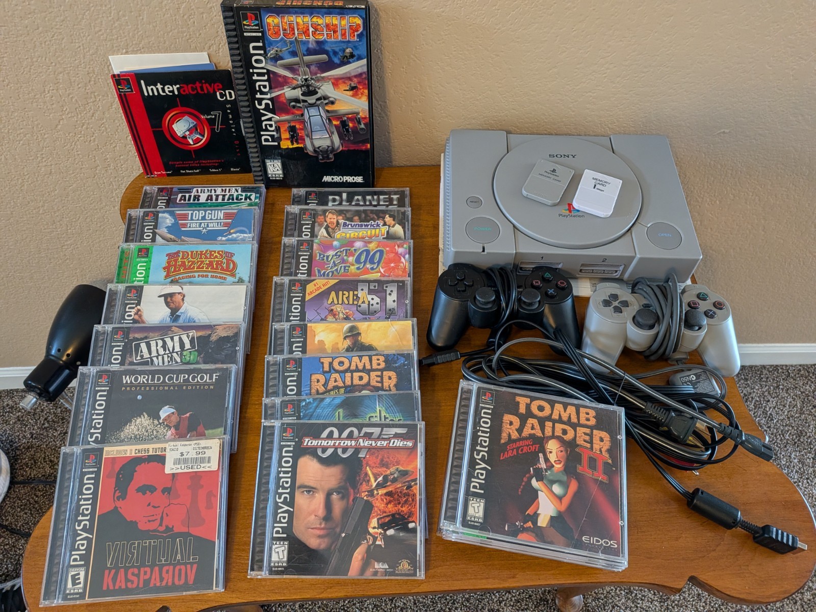 Sony PlayStation 1 Console (SCPH-7001) PS1 Bundle With 23 Games, Cables, more