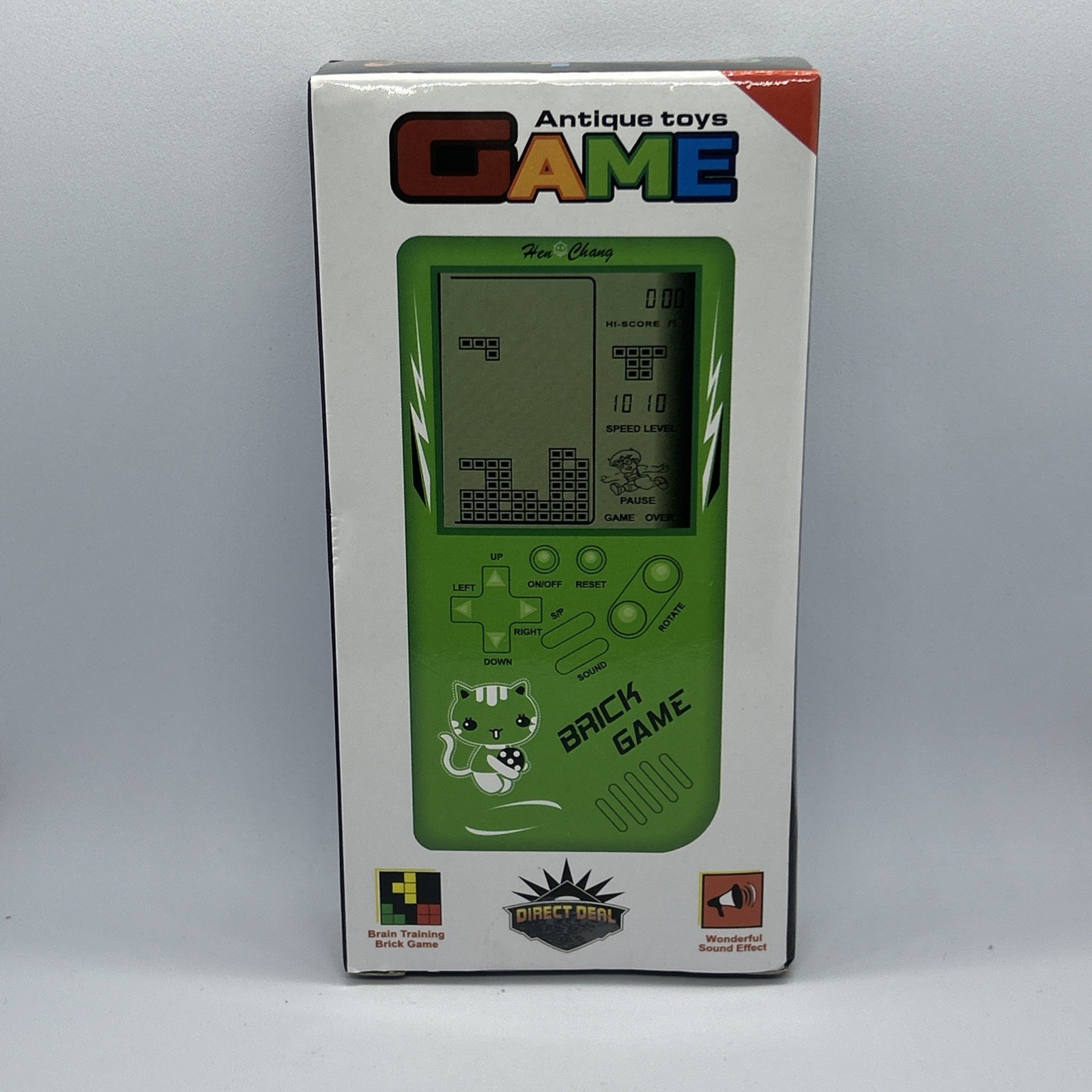Retro Handheld Game Console 9999 Games -Blue with Adjustable Difficulty & Speed!