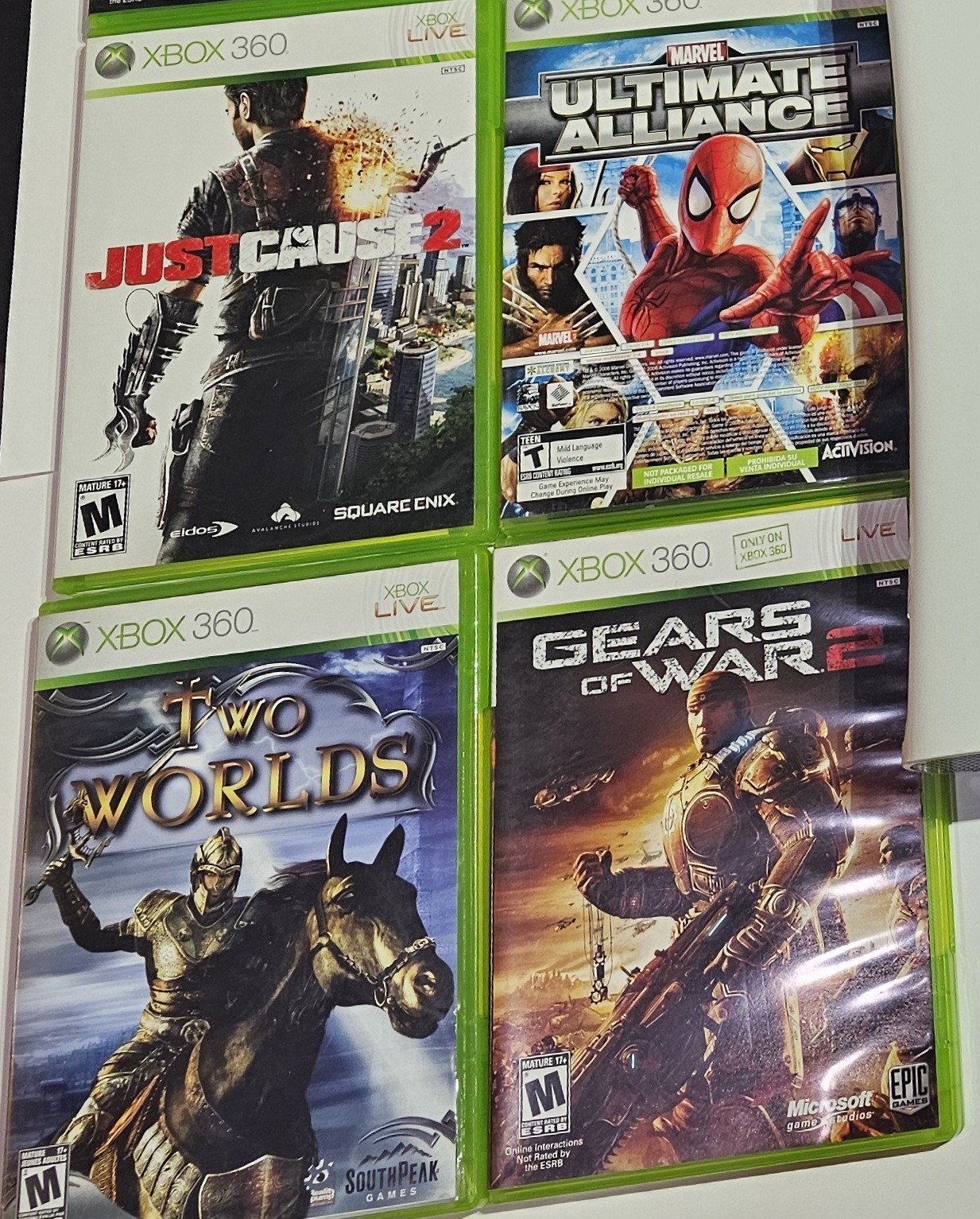 White Microsoft XBOX 360 Video Game Console System Bundle 13 Games OEM Tested