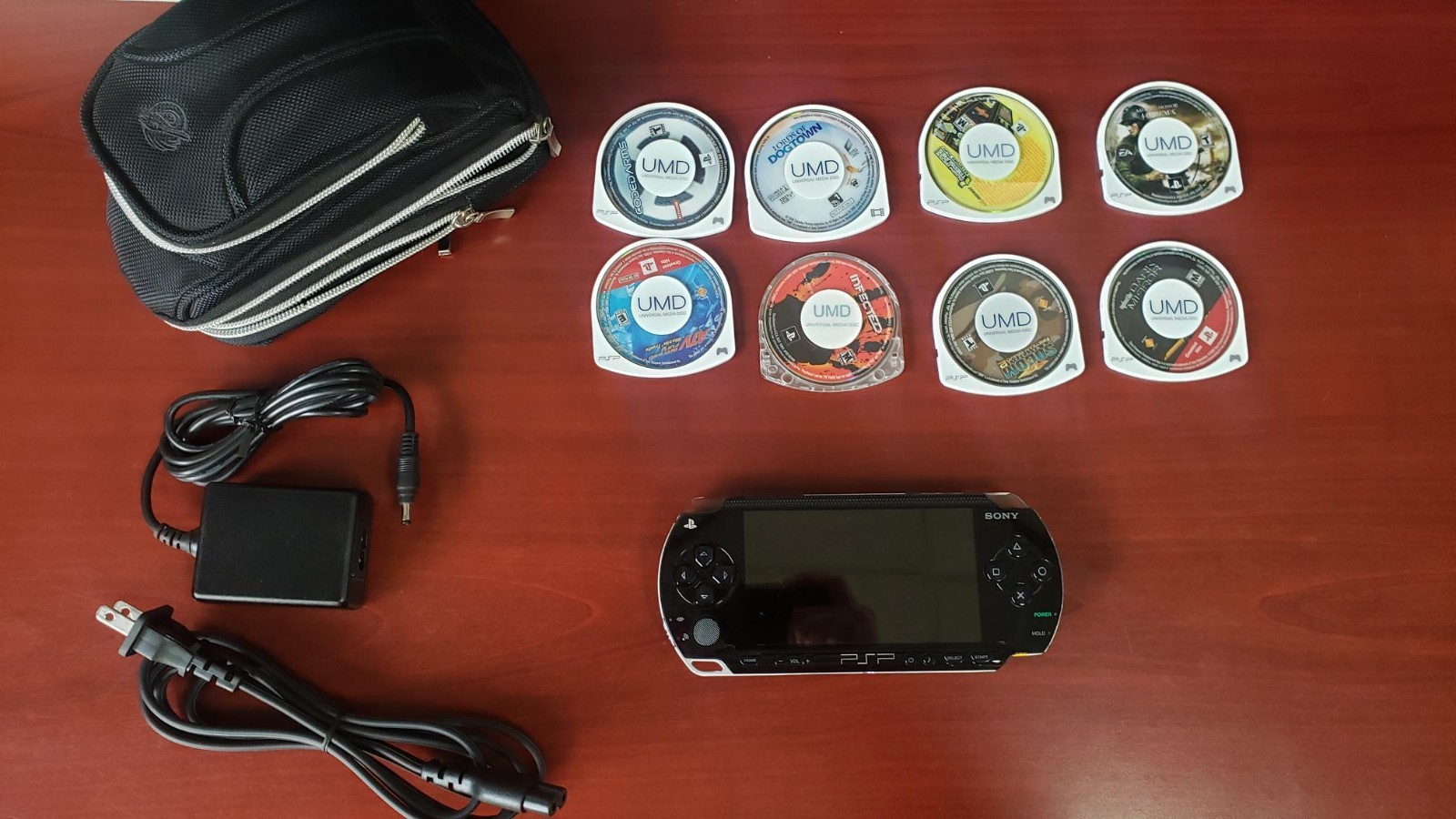 Sony PSP‑1000 Handheld Console Bundle | 8 Games | Tested Works! | No Battery