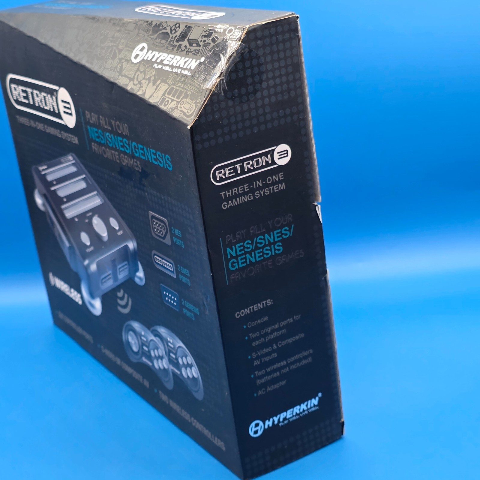 Hyperkin Retron 3 CIB Retro gaming console Plays NES, SNES, & SEGA Genesis Black