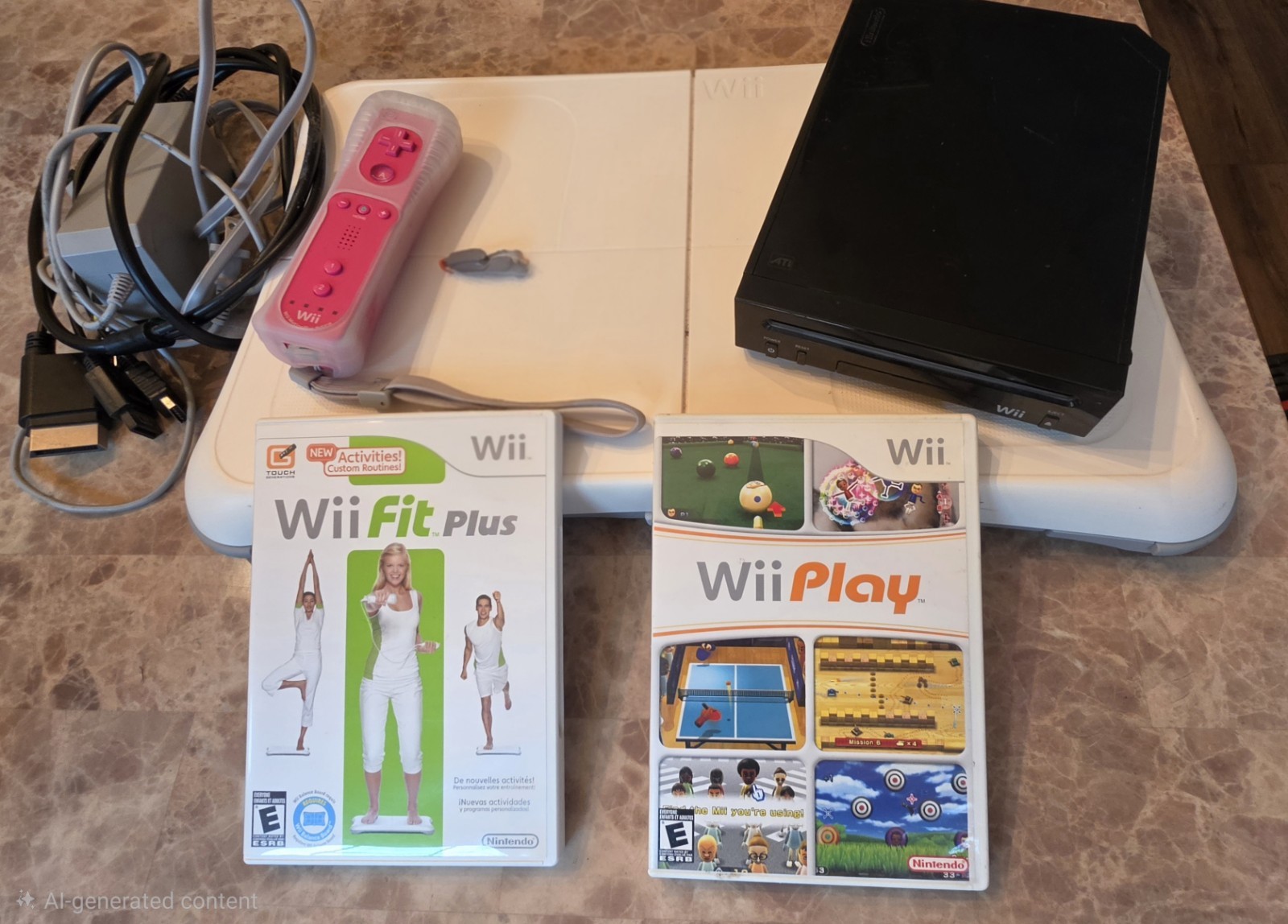 Nintendo Wii Console Bundle Wii Fit Balance Board + 2x Remotes! No Sensor Bar