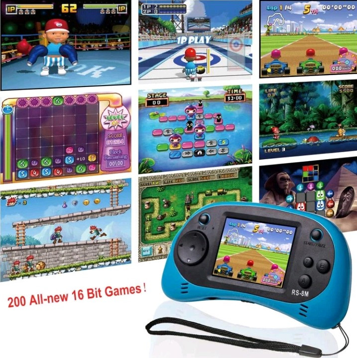Kids Pocket 16 Bit Game Controller Console System
