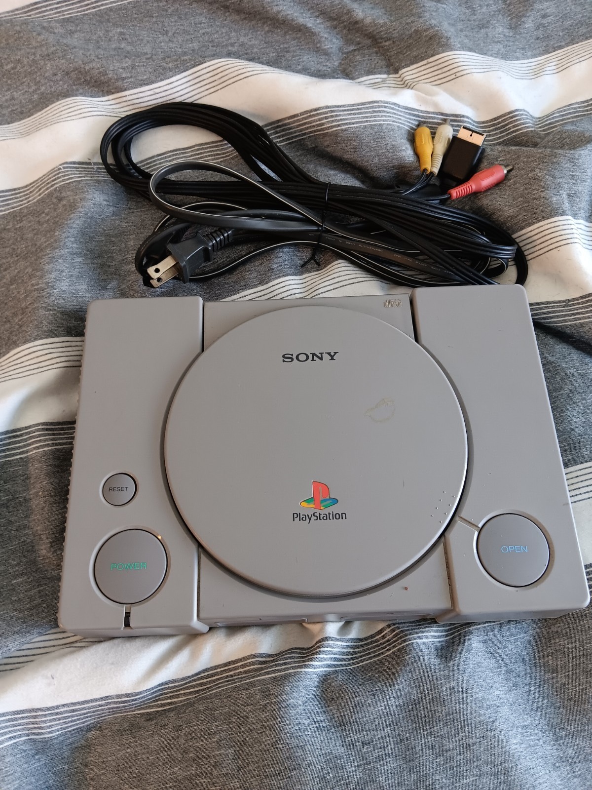 Sony PlayStation 1 Grey Console Tested W/ Cords No Controllers