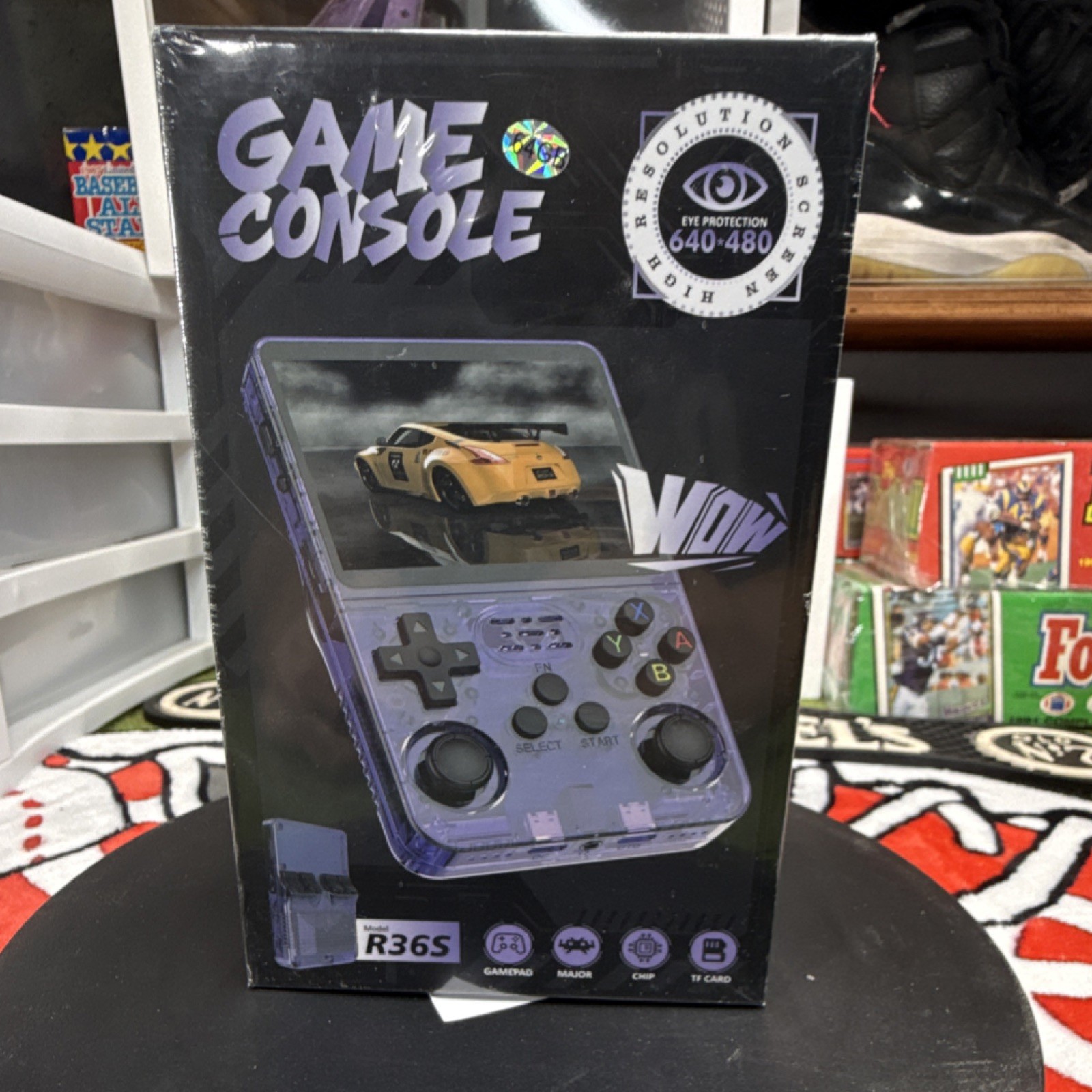 R36S Handheld Game Console 640×480, TF Card, PS1 NDS N64, Black