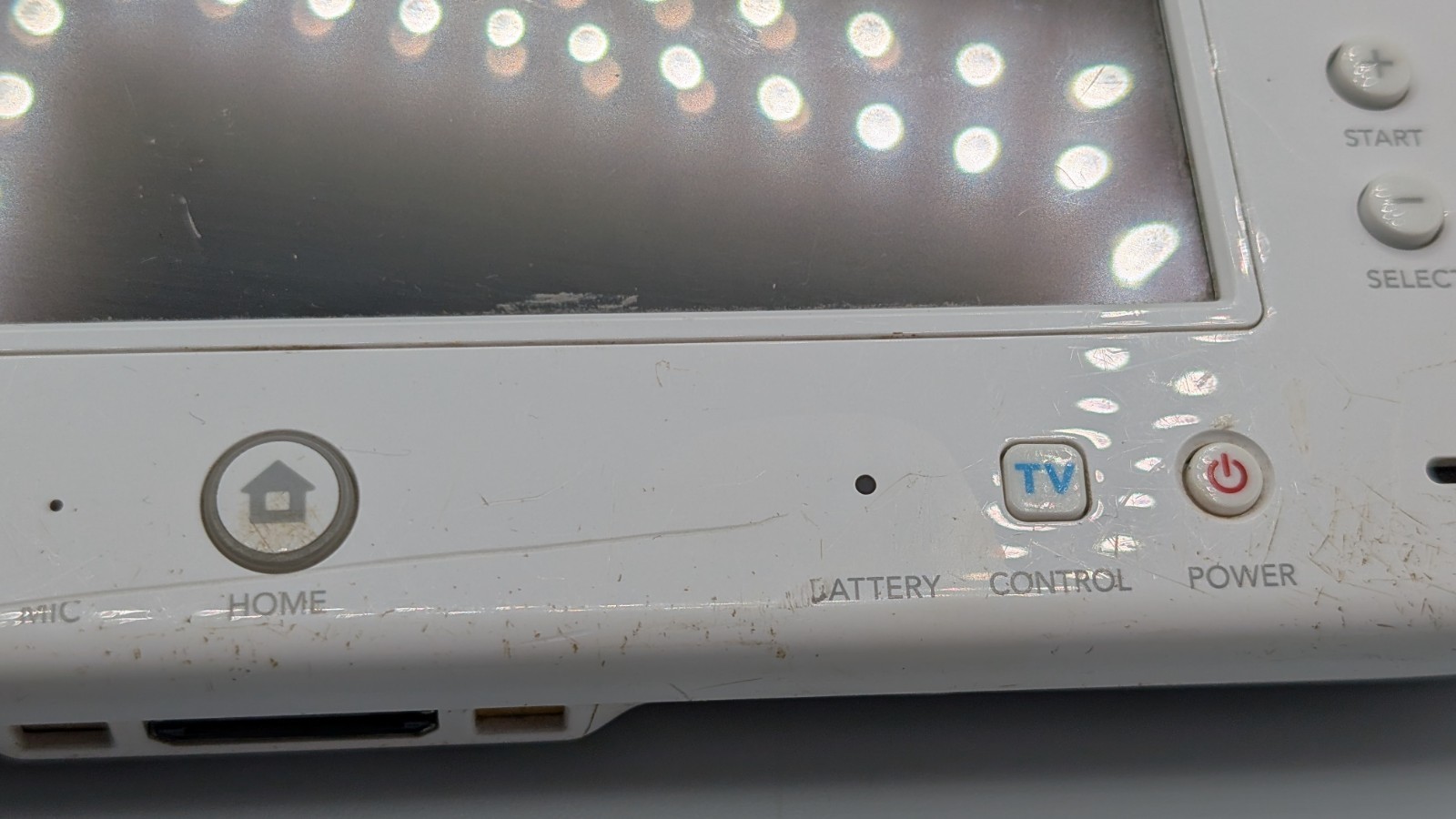 Nintendo Wii U White Gamepad Controller Only – No Battery – For Parts Or Repair