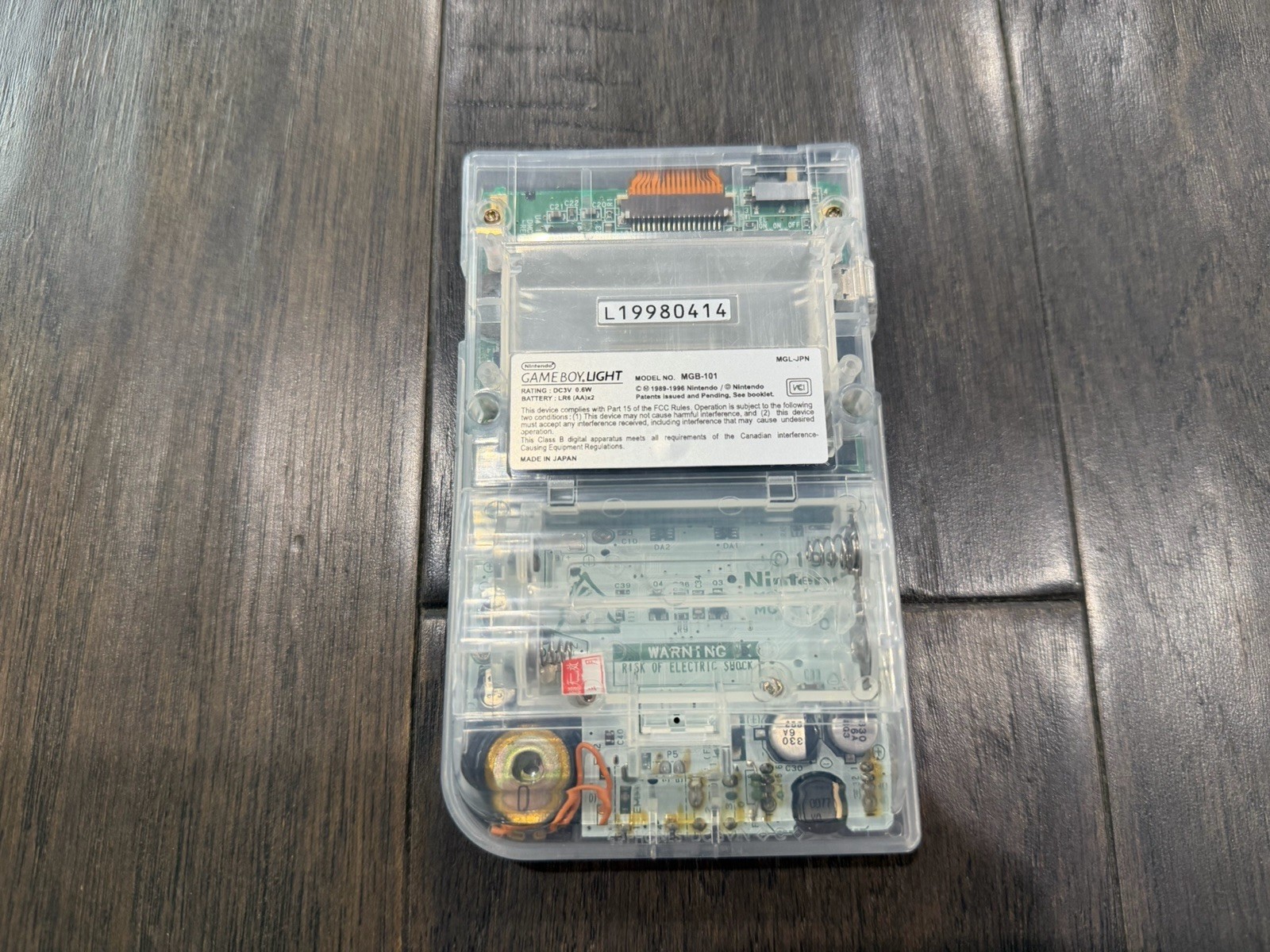 Nintendo GameBoy Light GBL – Clear White W/ New Shell & Glass Lens Cover