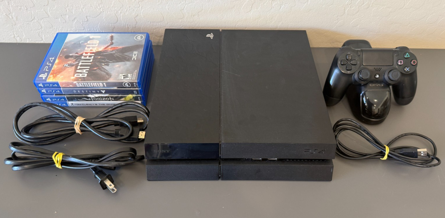 ✅ Sony PlayStation 4 PS4 500GB CUH-1115A Console w/ OEM Controller, Games TESTED
