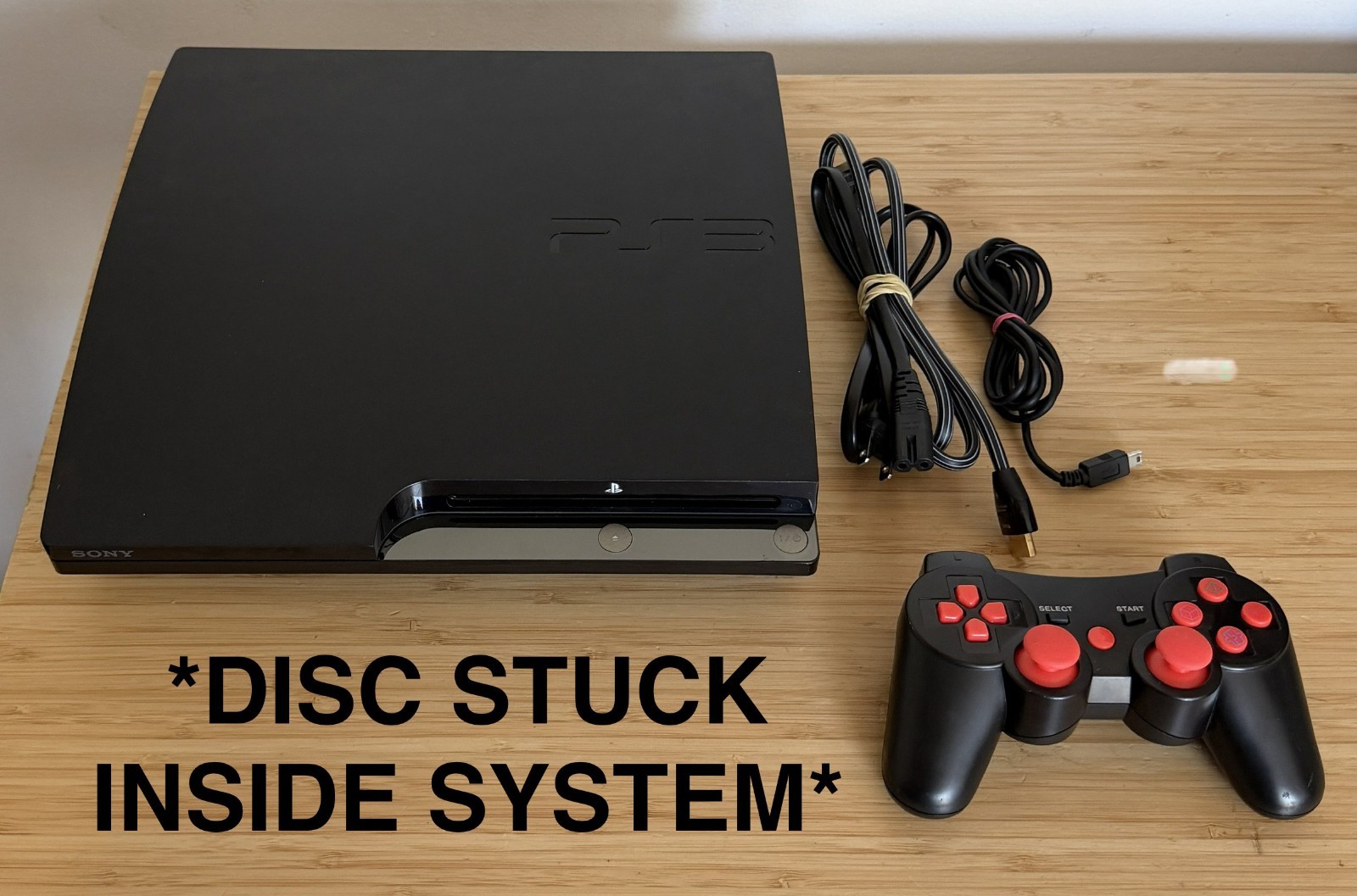 Sony Playstation 3 PS3 Slim 160GB System WORKS *DISC STUCK INSIDE!* (CECH-2501A)
