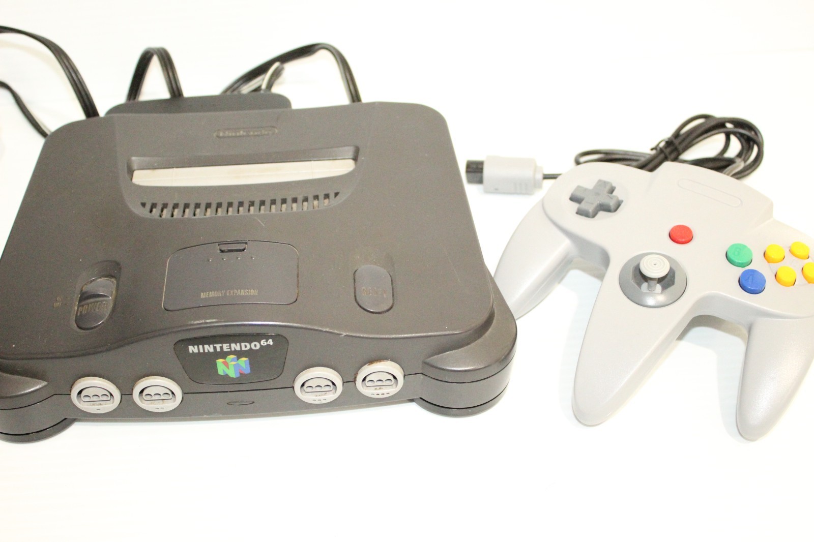 Nintendo 64 Console Black with Replacement Controller Cords and AC Tested Workin
