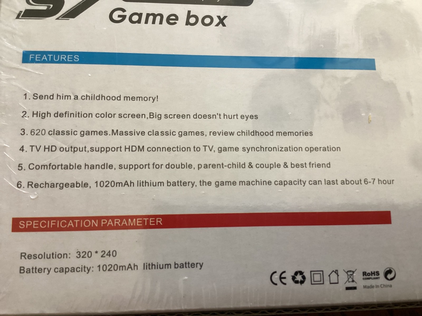 Handheld Retro Game Console S7 With 620 Built-In Games – New Also connects to TV