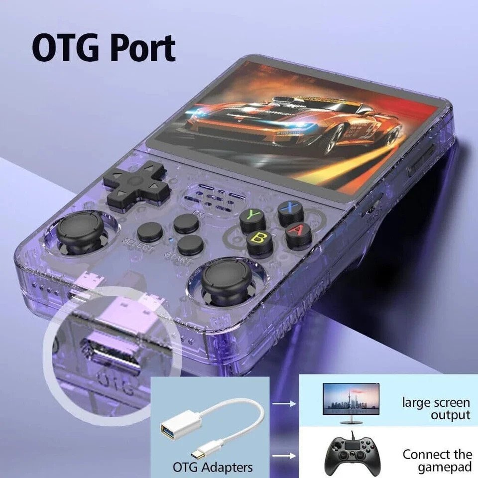 R36S Retro Handheld Video Game Console Linux System 3.5 Inch IPS Screen 128GB