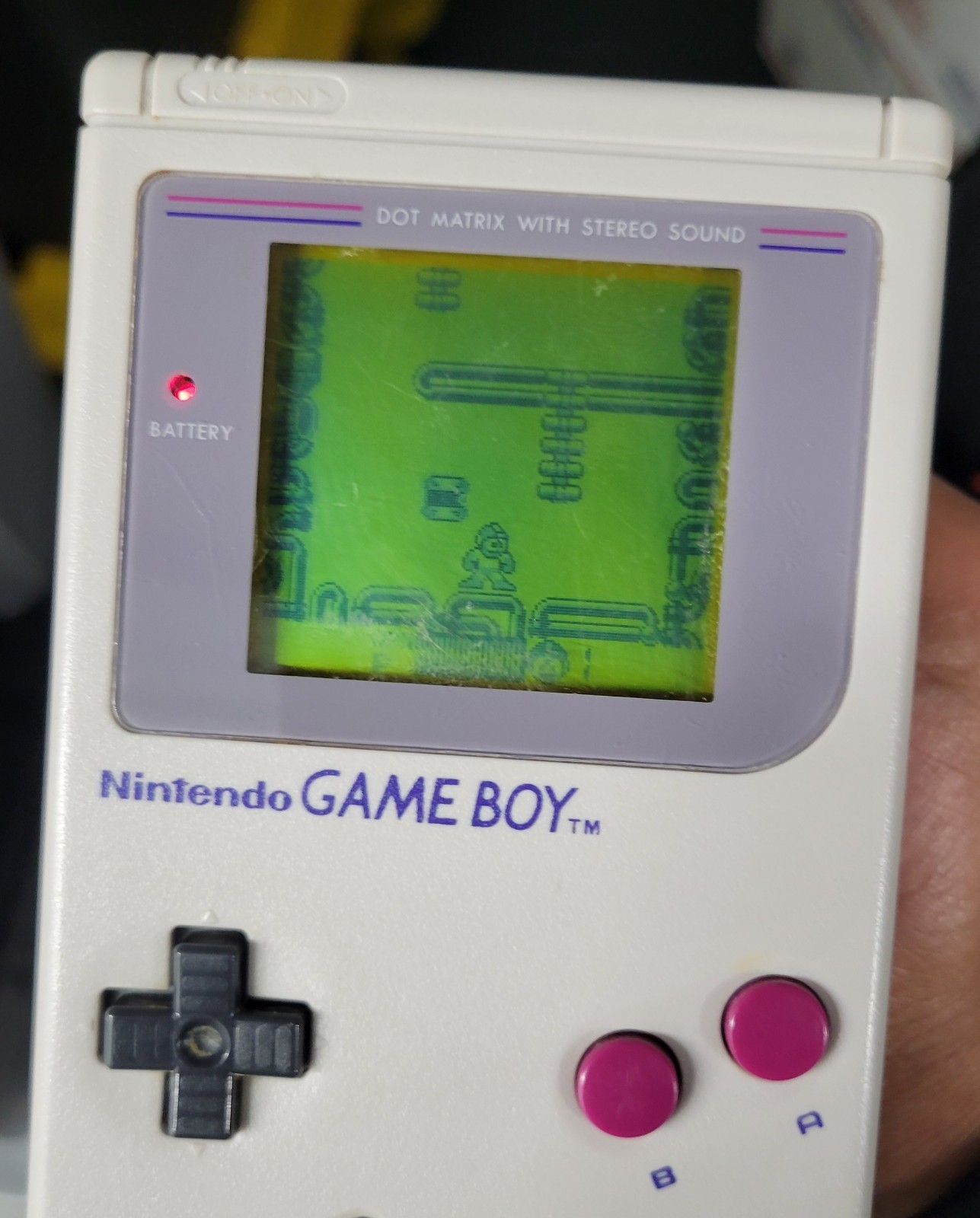 OG Nintendo Game Boy Bundle 6 Games Mega Man Pokemon Trading Game Gray DMG-01
