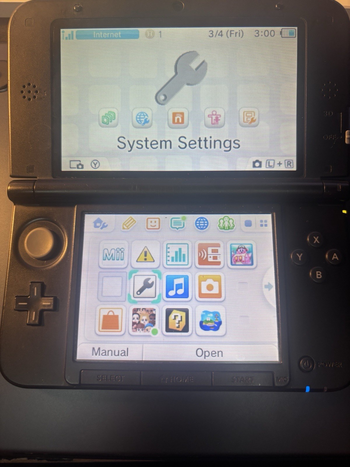 USB-C CHARGING MOD Nintendo 3DS XL Mario Edition Red Black Handheld Console