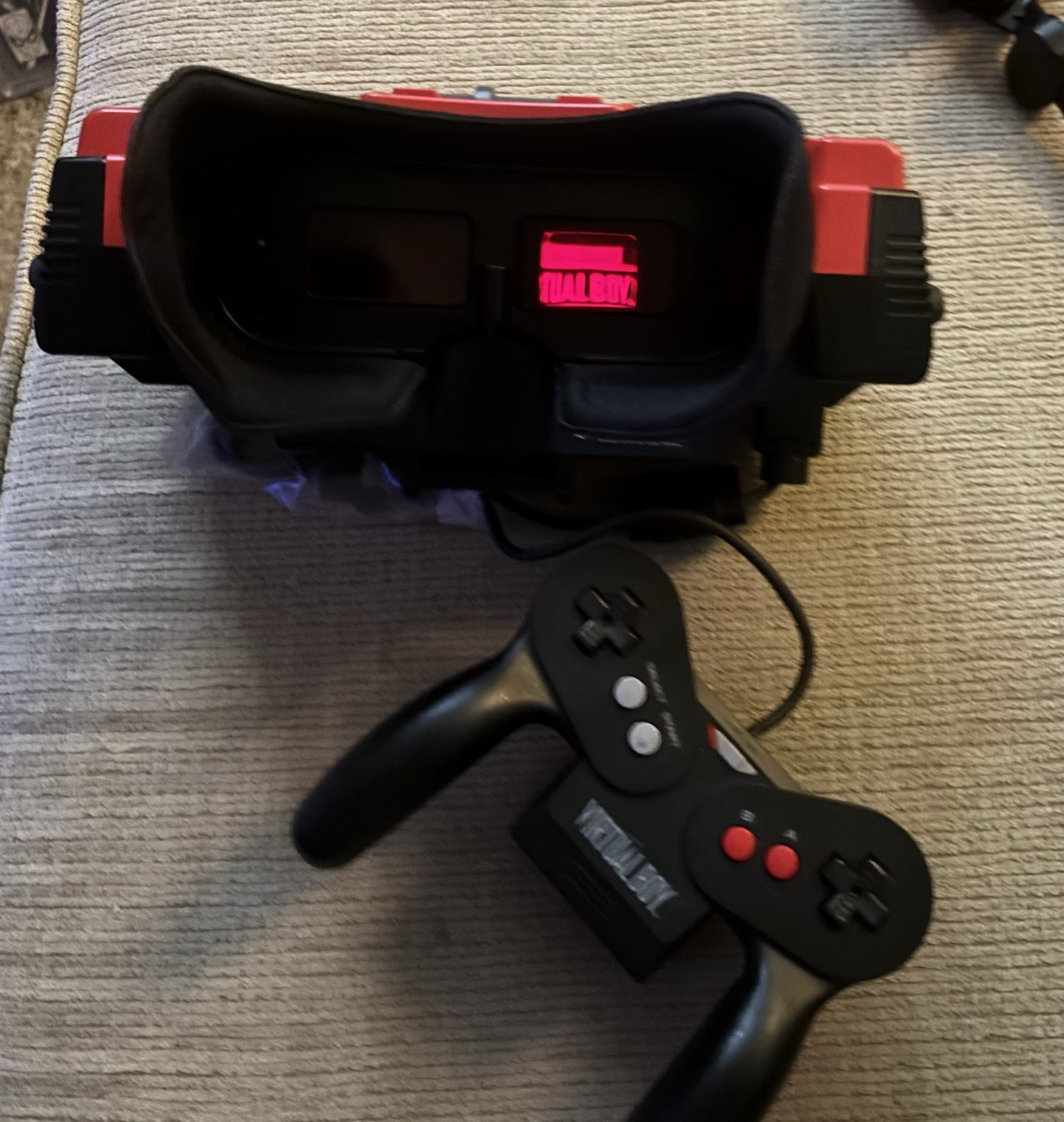 Nintendo Virtual Boy Console and Mario Tennis Bundle Tested & Working Excellent