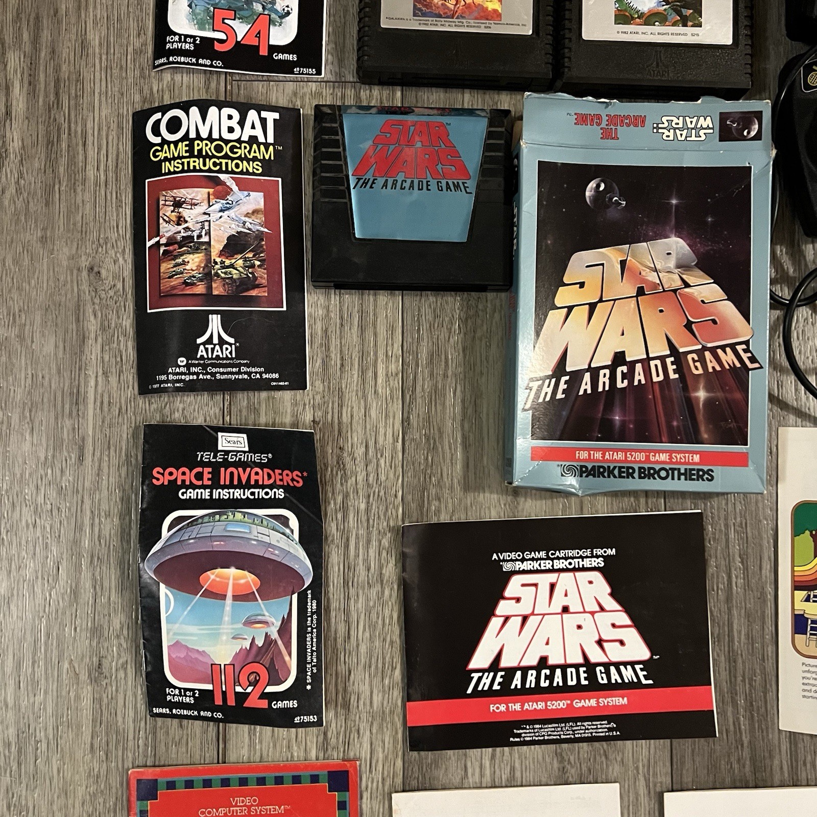 ATARI 5200 CONSOLE Lot With Games, Manuals, Controllers, Cords READ DESCRIPTION