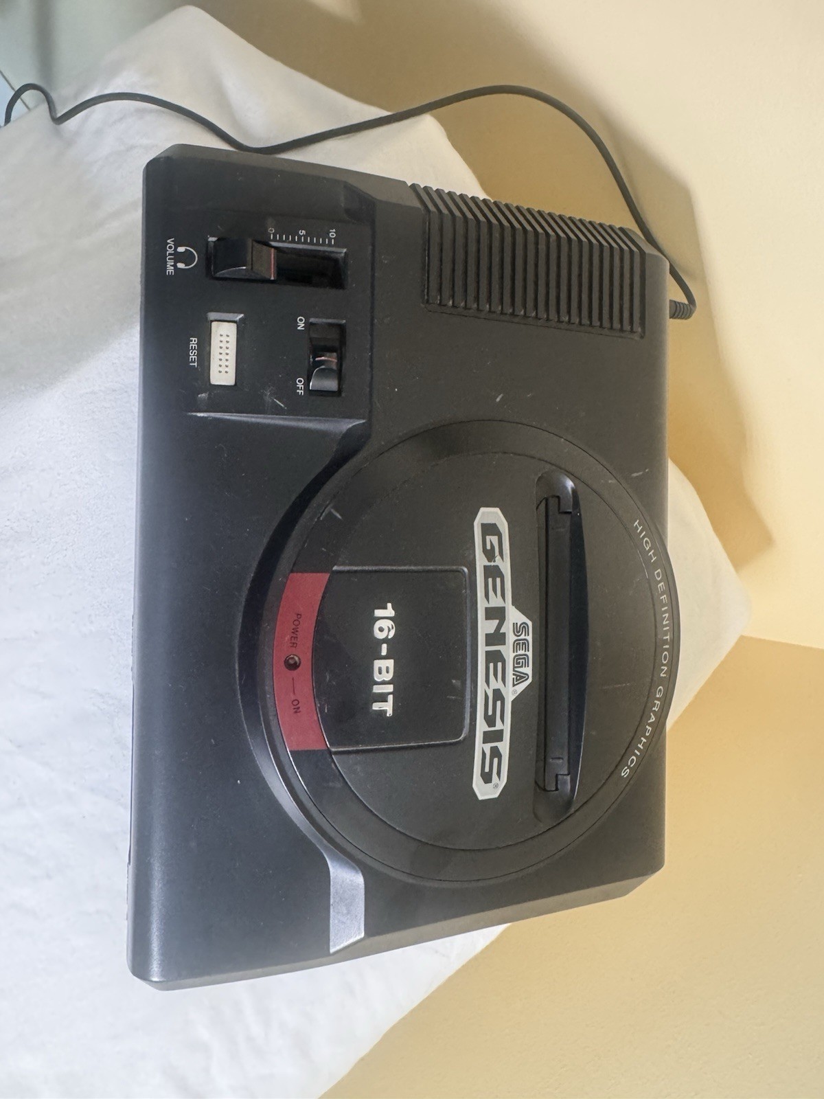 SEGA Genesis Black Red Console, Headphone Jack, Volume Control, Reset Button