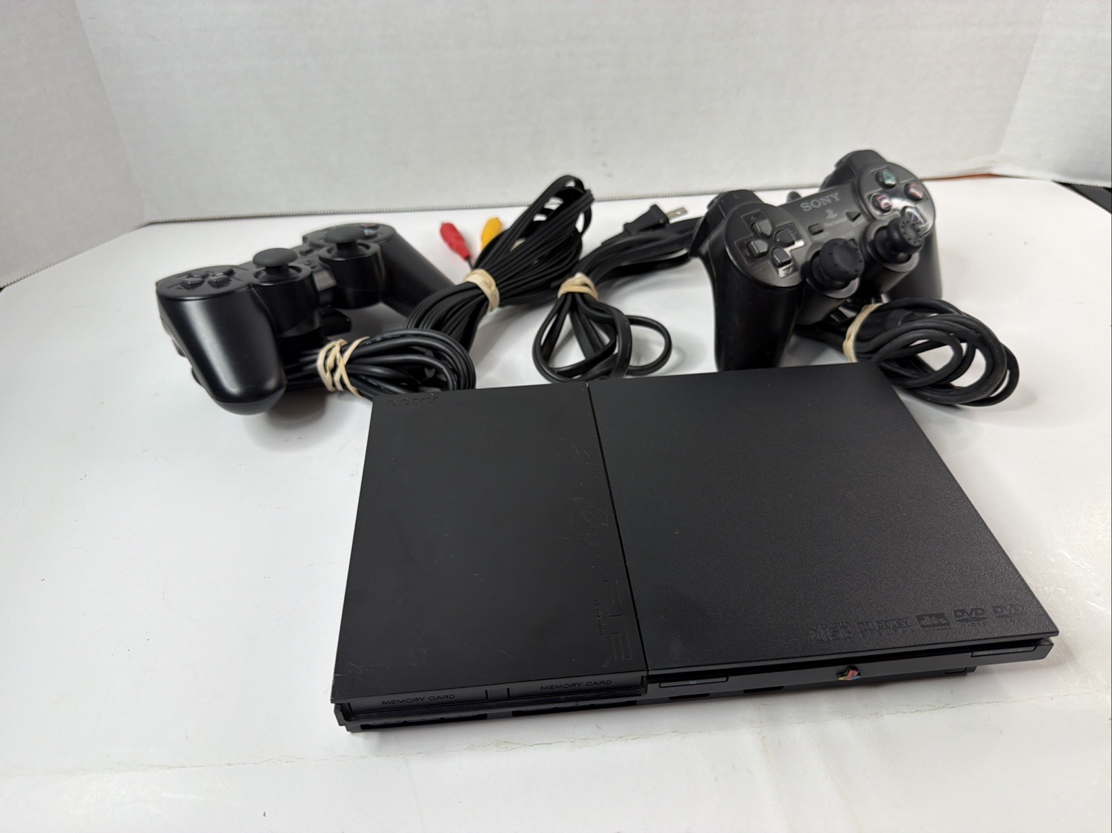 Sony PlayStation 2 PS2 Slim Video Game Console Bundle SCPH-90001 Tested Working