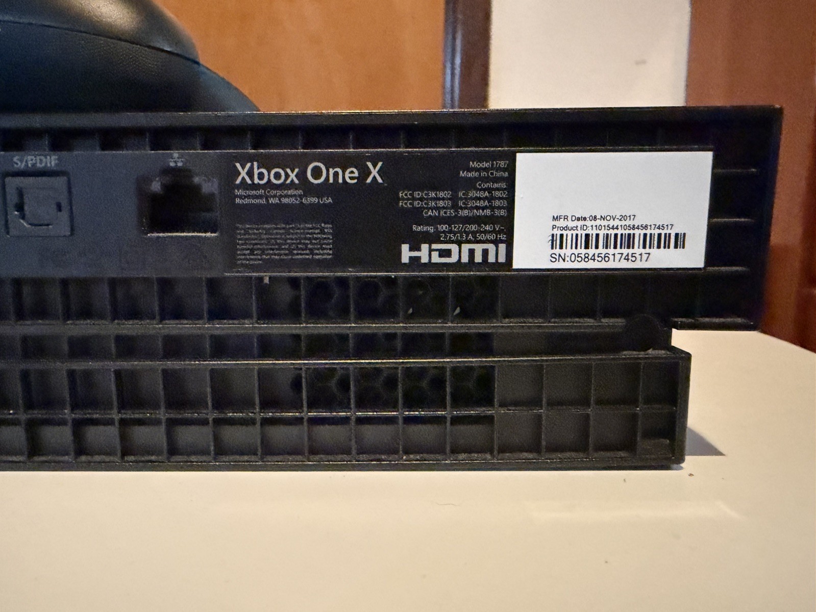 Microsoft Xbox One X Model 1787 Black Console Wireless Controller , Power Read