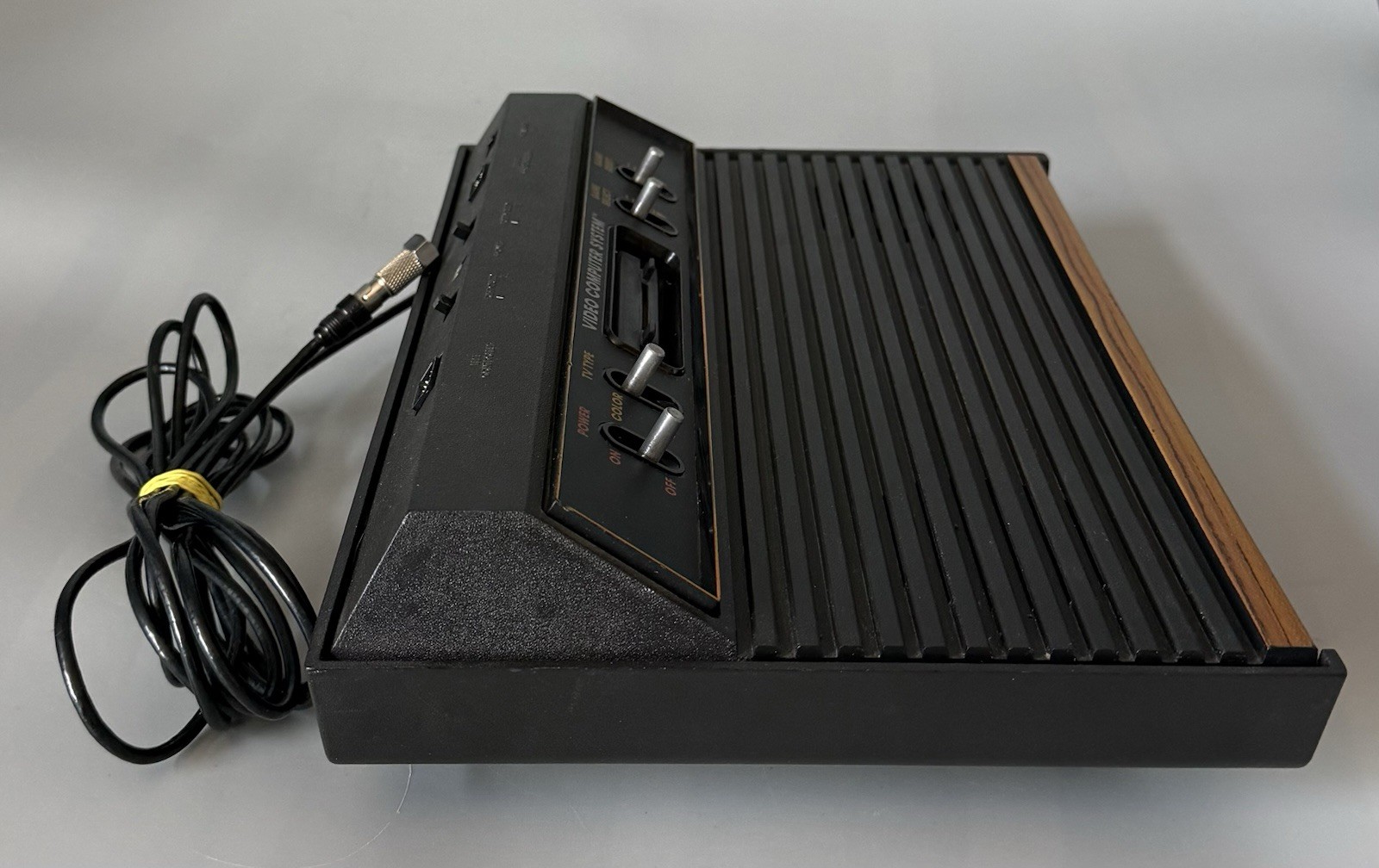 Atari 2600 4-Switch Woodgrain Console — Tested/Working w/ Accessories — See Desc