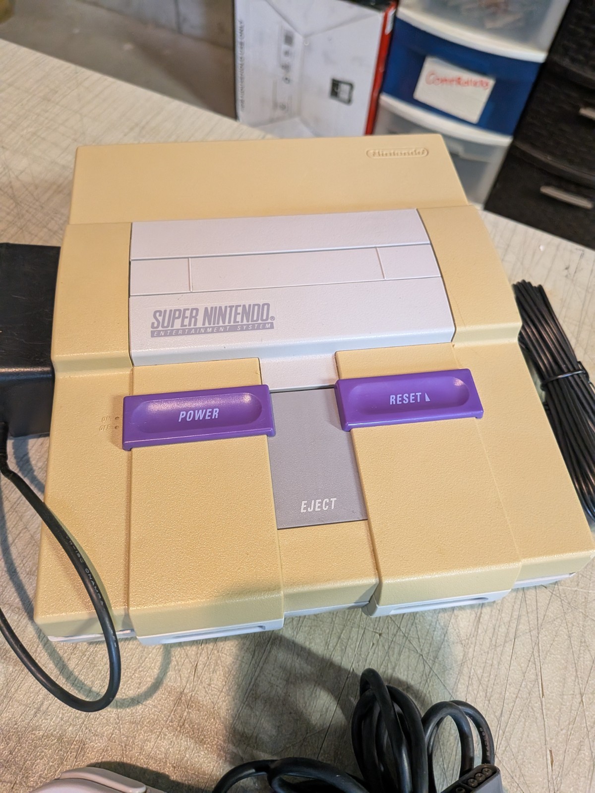Super Nintendo SNES Console Bundle 2x OEM Controllers + Cords – 1 YEAR WARRANTY!