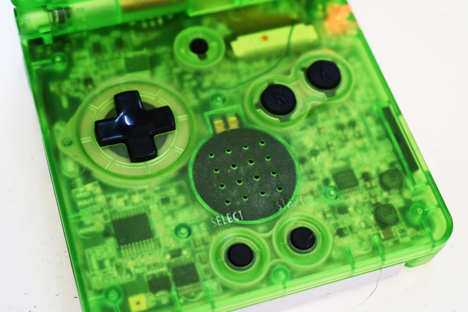 Backlit IPS LCD GBAsp Mod Nintendo Gameboy Advance SP Clear Green