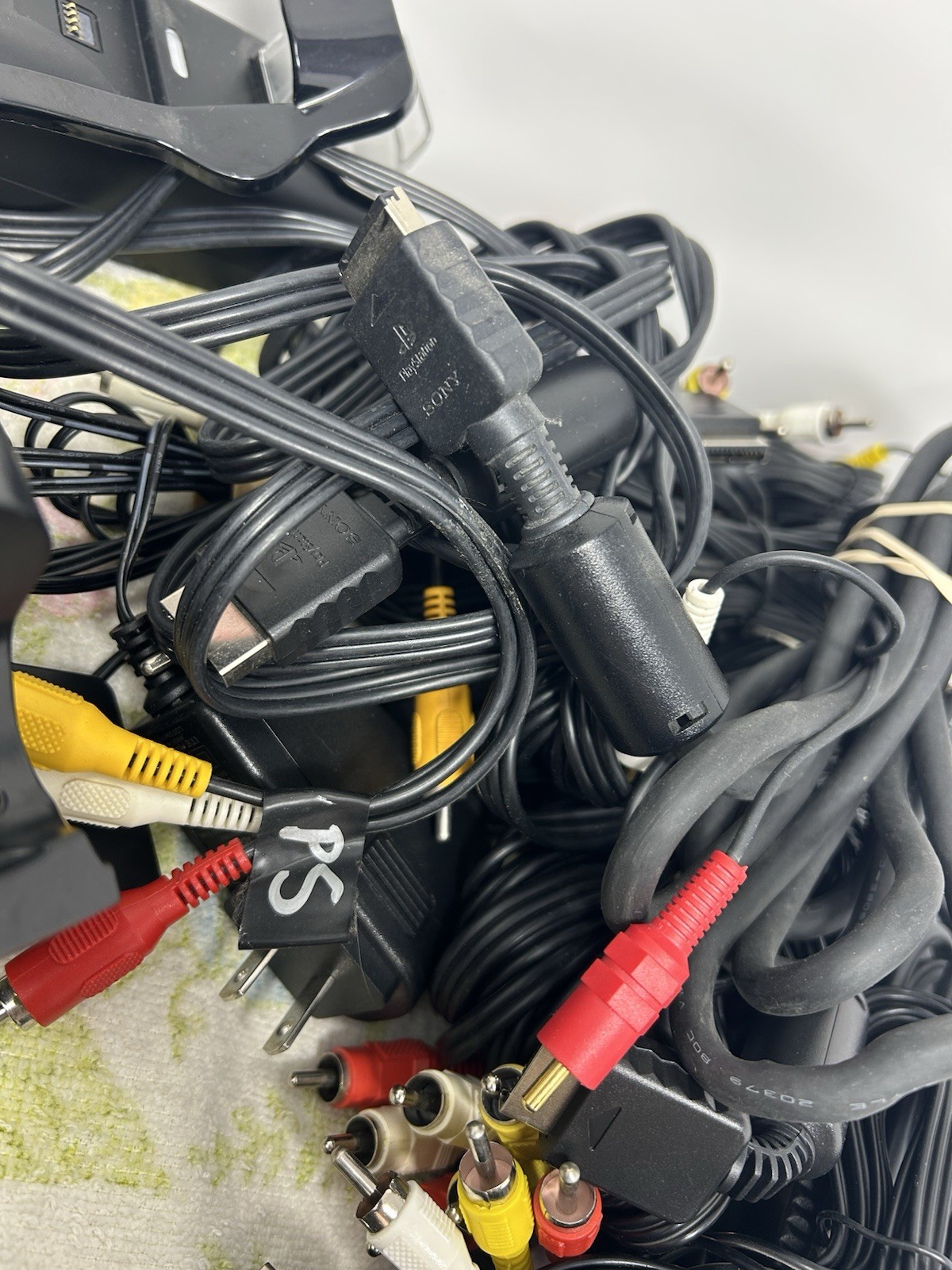 Lot Bundle PS,ps2 Cords,Controllers PS2 OEM A/V Cable Power Supply OEM 3rd Party